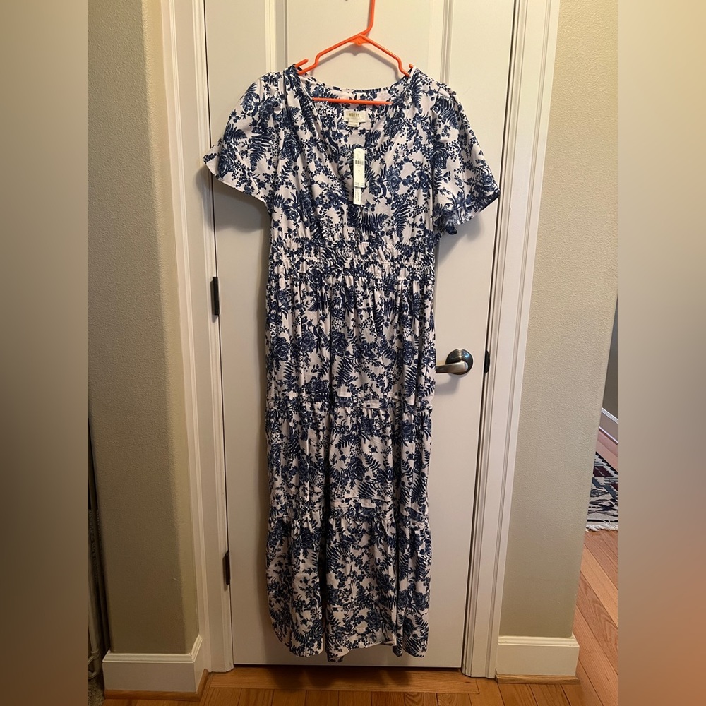 Anthropologie Somerset Maxi Dress - Blue & Ivory